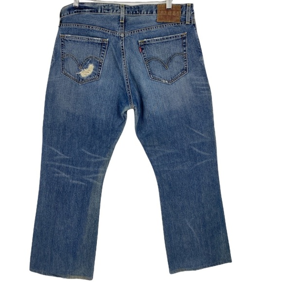 Levi’s 527 Mens Size 36 Patch Distressed straight jeans - Picture 1 of 11